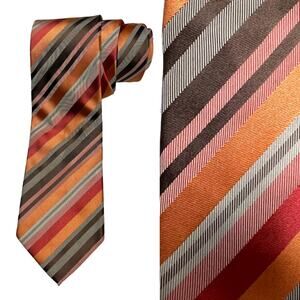 Geoffrey Beene GB Neck Tie Multi Stripe‎ 100% Silk Men's Suit Accessories Formal